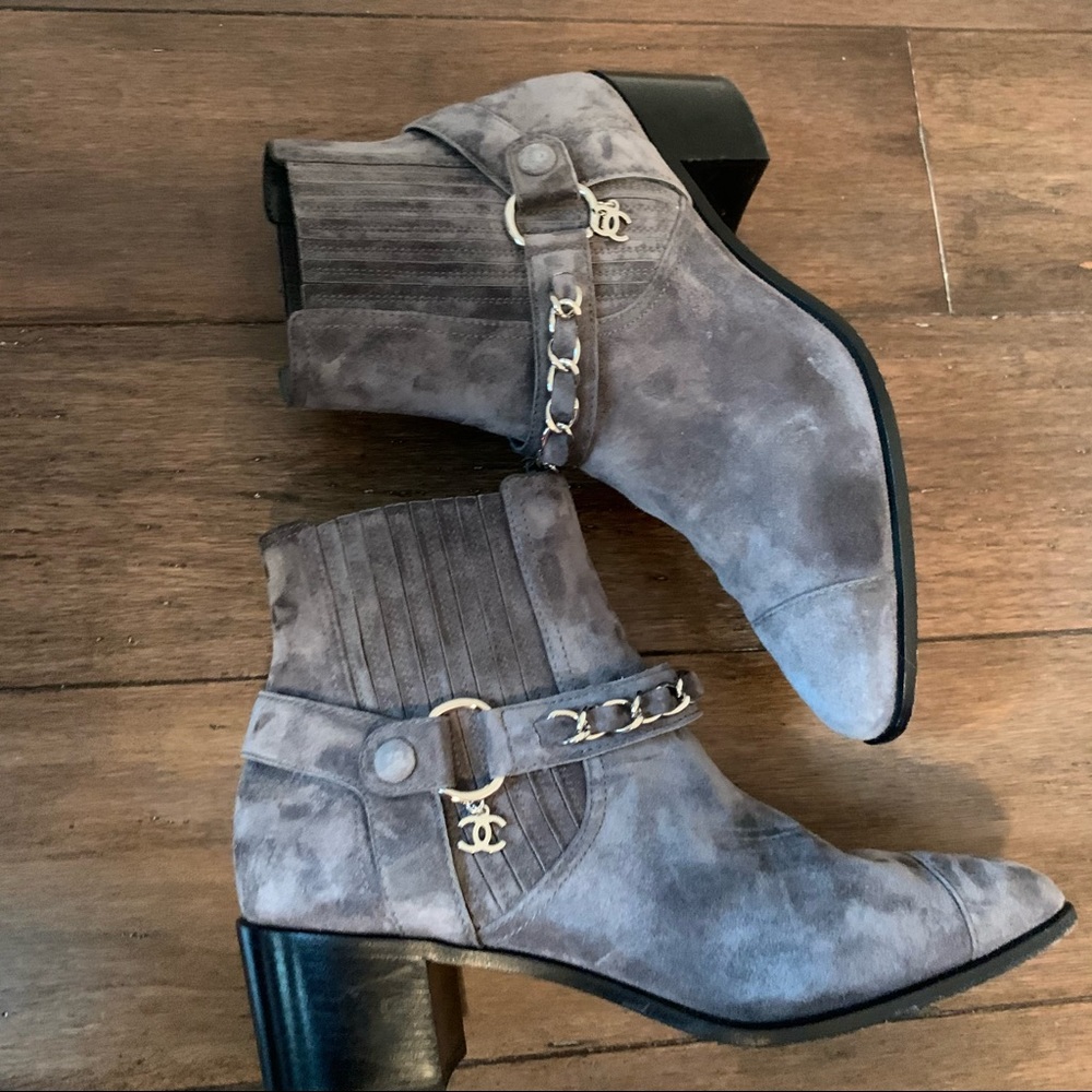 Chanel Suede Boots 38.5